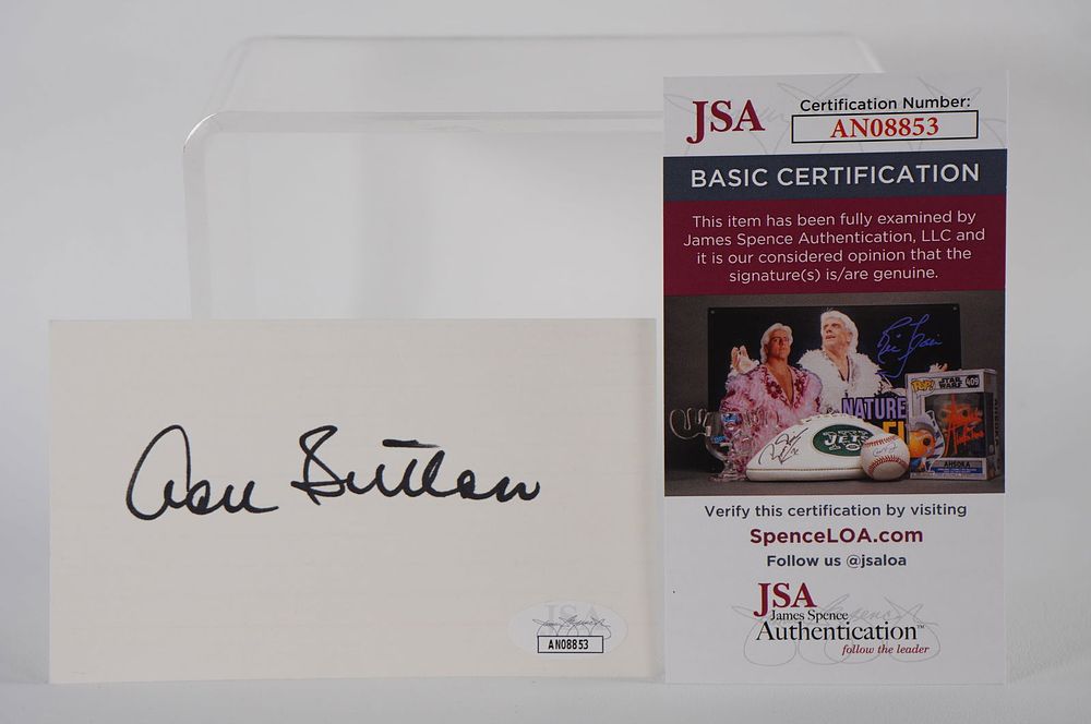 Lot 399: Don Sutton AUTOGRAPHED Signature Index Card w/COA