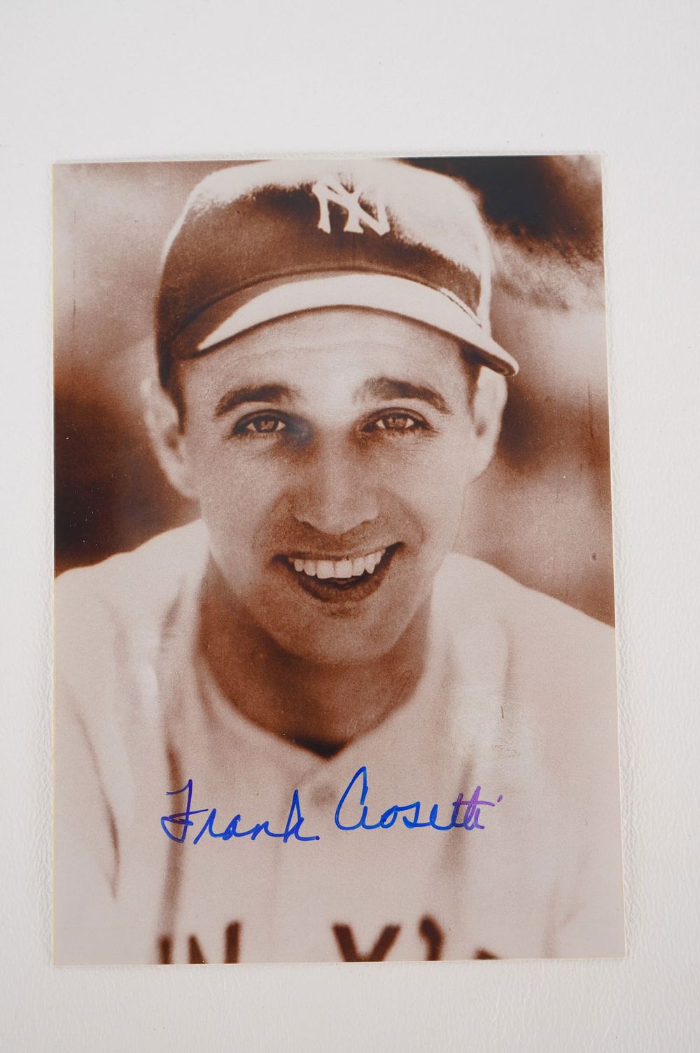 Lot 417: Frank Crosetti New York Yankees AUTOGRAPHED 3.5 x 5 B & W Photo w/COA
