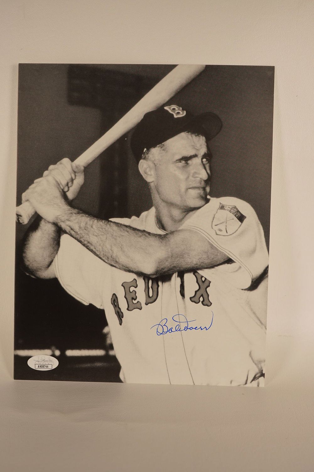 Lot 419: Bobby Doerr No. 1 Boston Red Sox AUTOGRAPHED 8 x 10 B & W Photo w/COA