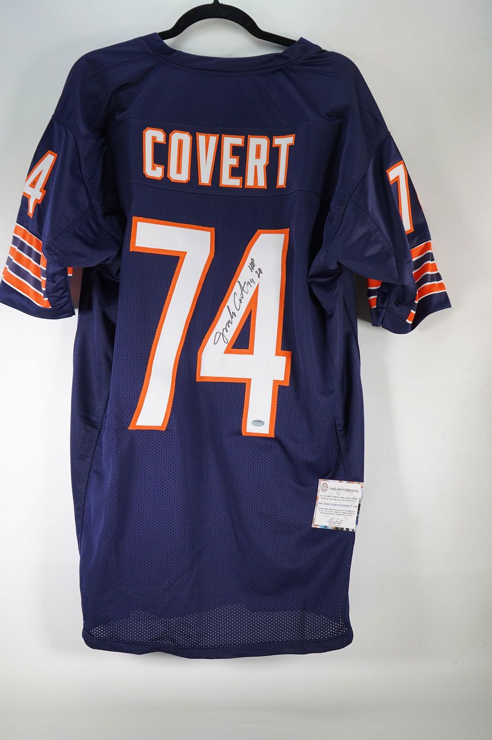 Lot 431: Jim Covert No. 74 Chicago Bears AUTOGRAPHED Jersey w/COA