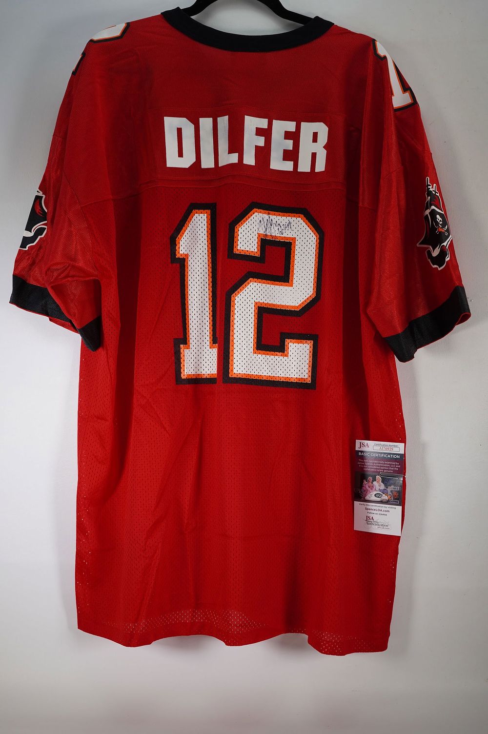 Lot 433: Trent Dilfer No. 12 Tampa Bay Buccaneers AUTOGRAPHED Jersey w/COA