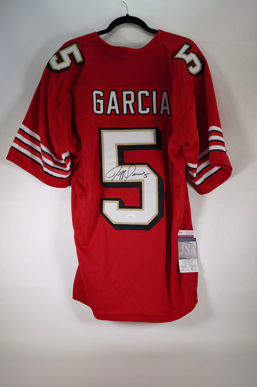 Lot 437: Jeff Garcia No. 5 San Francisco 49ers AUTOGRAPHED Jersey w/COA