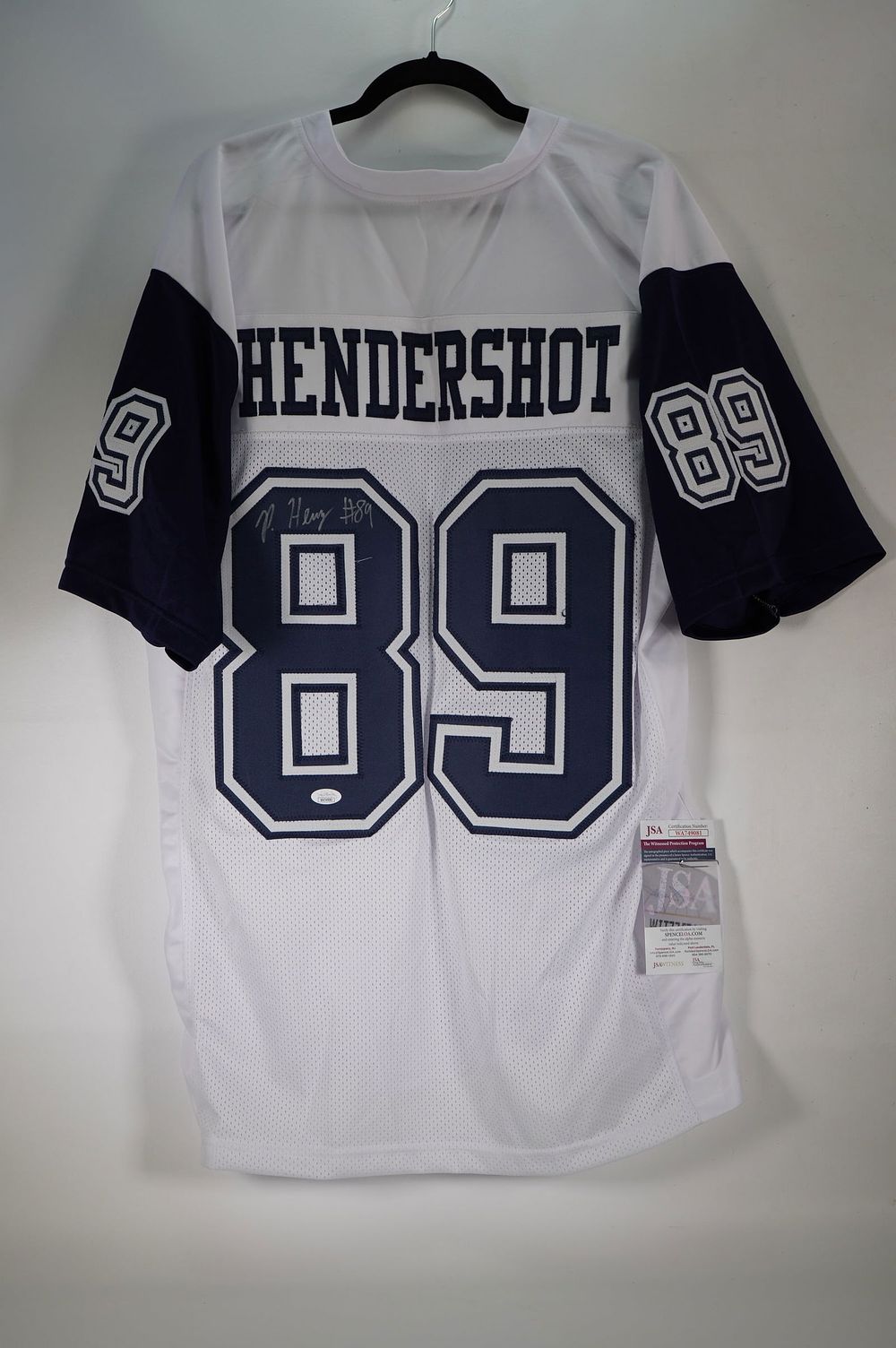 Lot 438: Peyton Hendershot No. 89 Dallas Cowboys AUTOGRAPHED Jersey w/COA