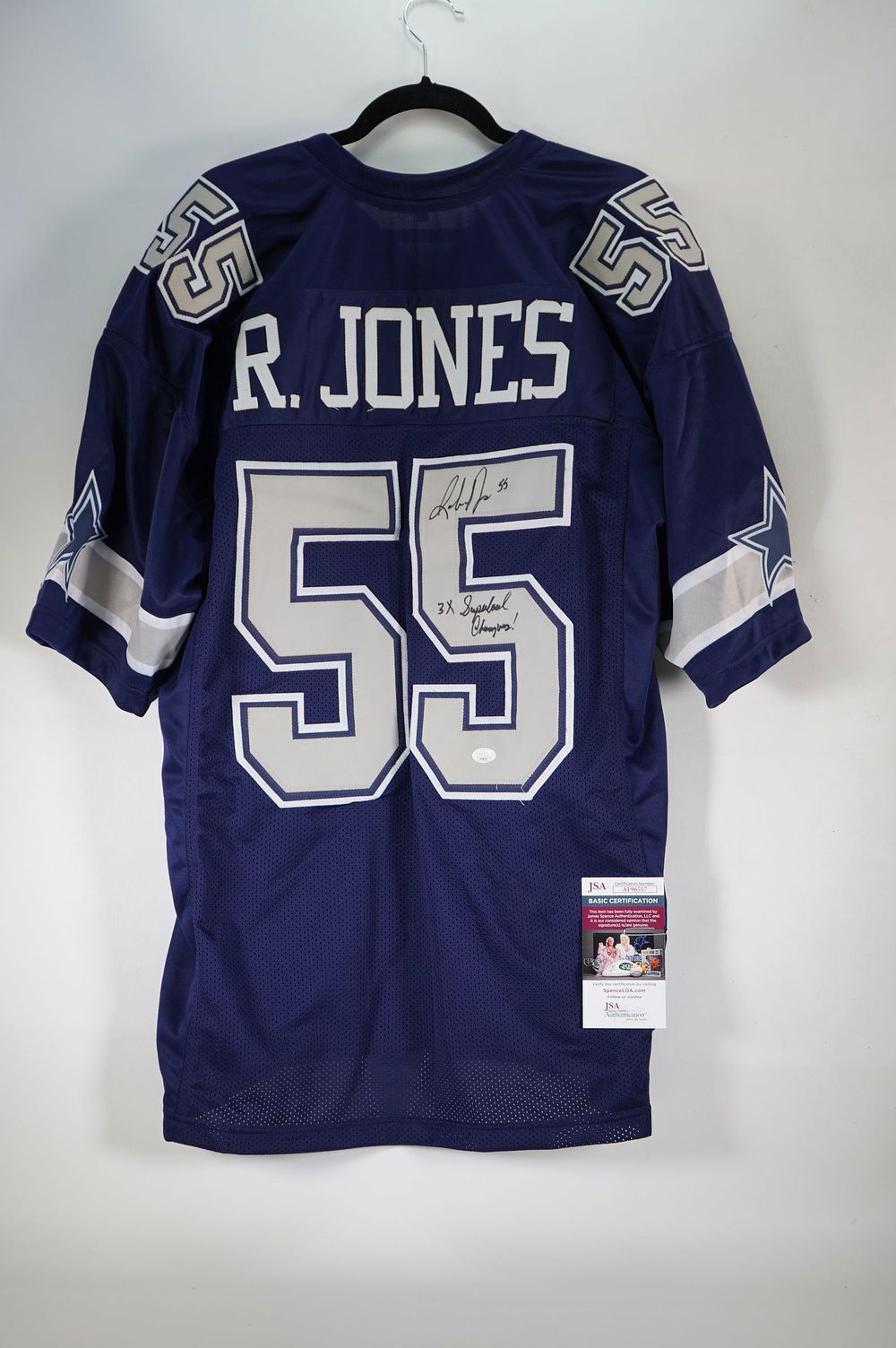 Lot 441: Robert Jones No. 55 Dallas Cowboys AUTOGRAPHED Jersey w/COA