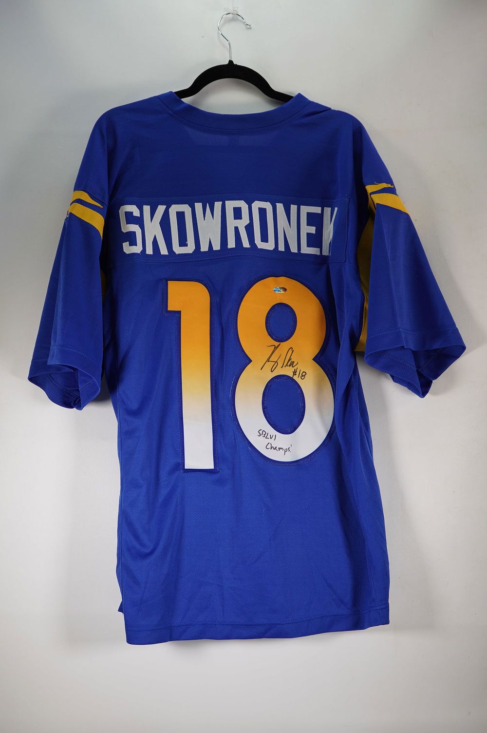 Lot 448: Ben Skowronek No. 18 Los Angeles Rams AUTOGRAPHED Jersey w/COA