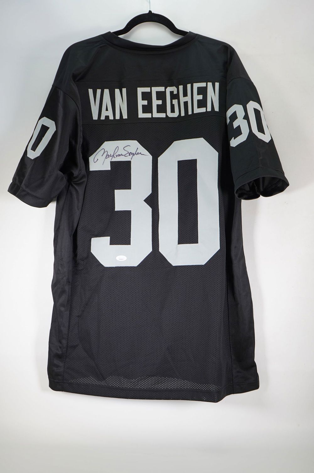 Lot 449: Mark Van Eeghen No. 30 Oakland Raiders AUTOGRAPHED Jersey w/COA