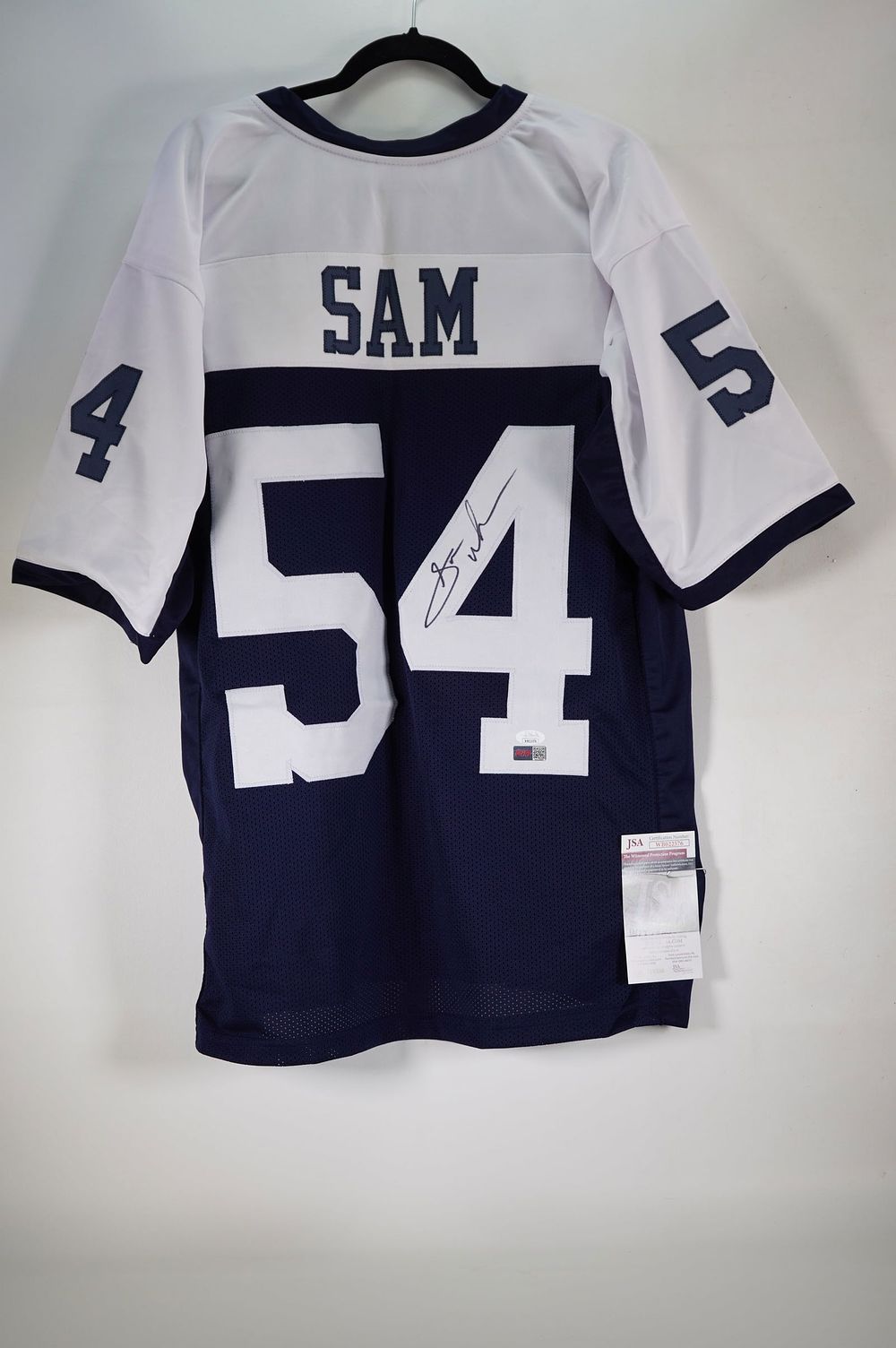 Lot 451: Sam Williams No. 54 Dallas Cowboys AUTOGRAPHED Jersey w/COA