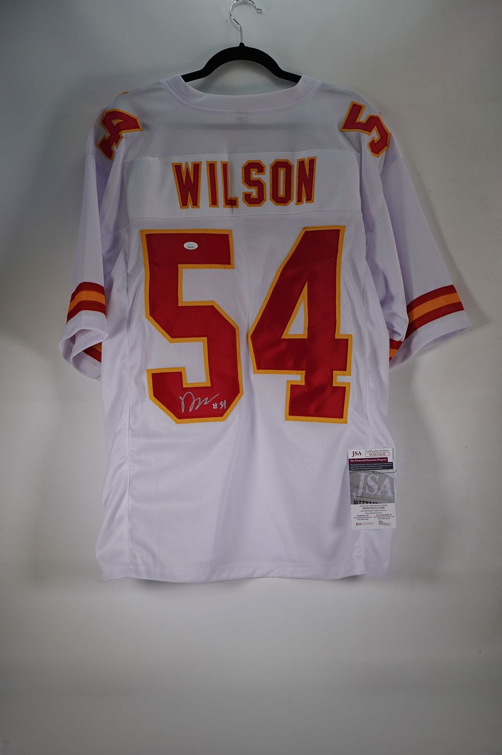 Lot 452: Damien Wilson No. 54 Kansas City Chiefs AUTOGRAPHED Jersey w/COA
