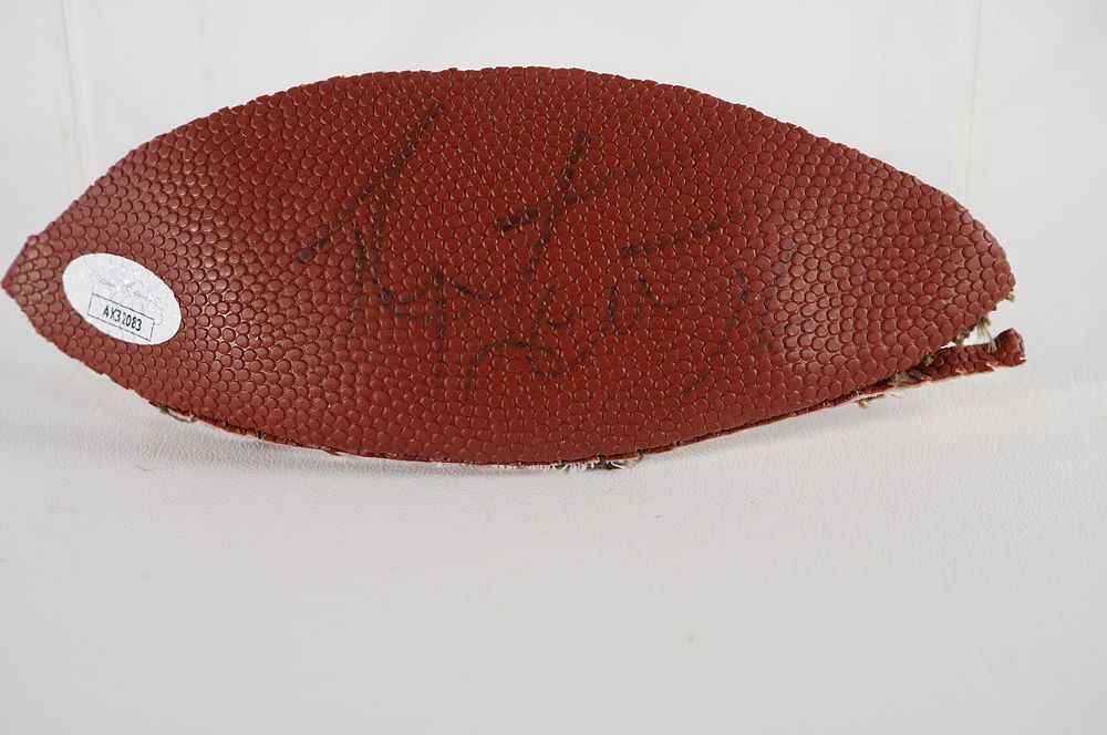Lot 466: Ryan Leaf AUTOGRAPHED Ball Panel w/COA