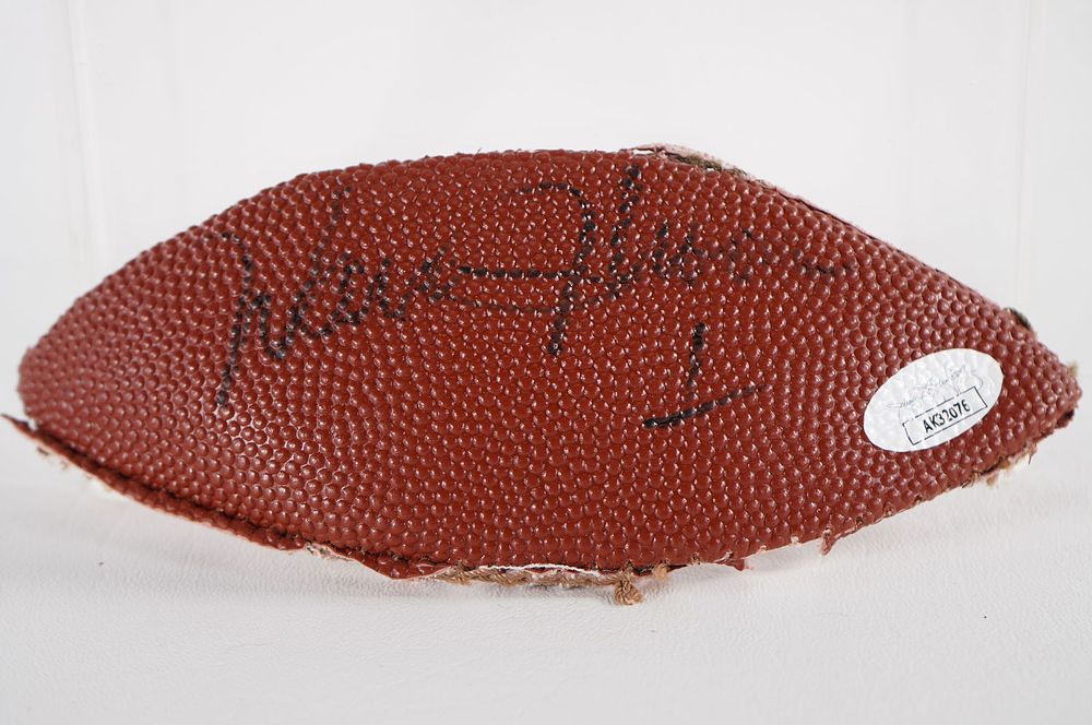 Lot 469: Warren Moon AUTOGRAPHED Ball Panel w/COA