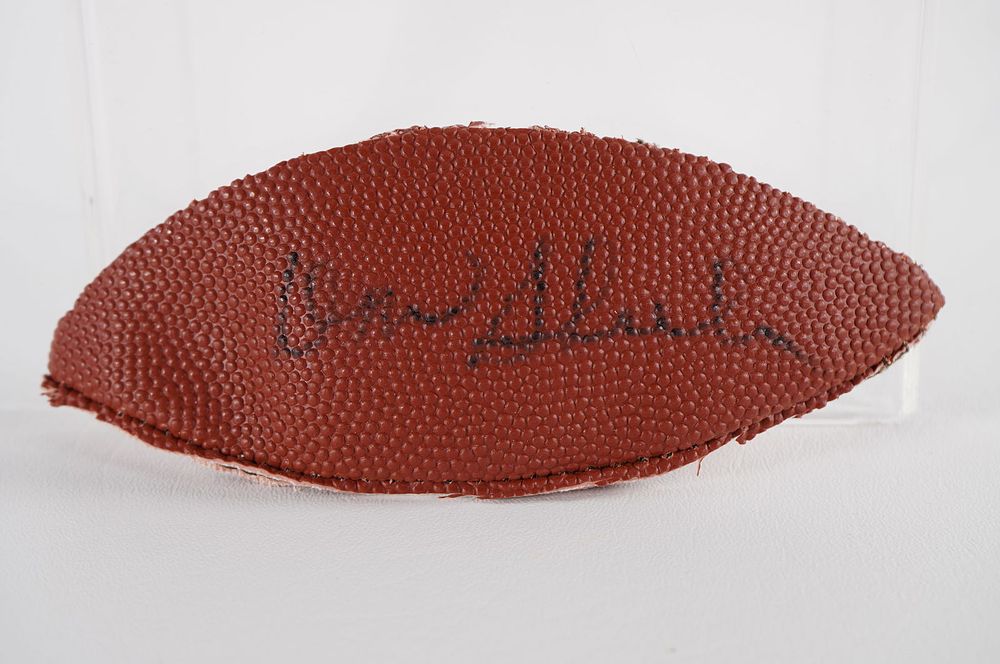 Lot 477: Don Shula 1972 Perfect Season Miami Dolphins AUTOGRAPHED Ball Panel w/COA