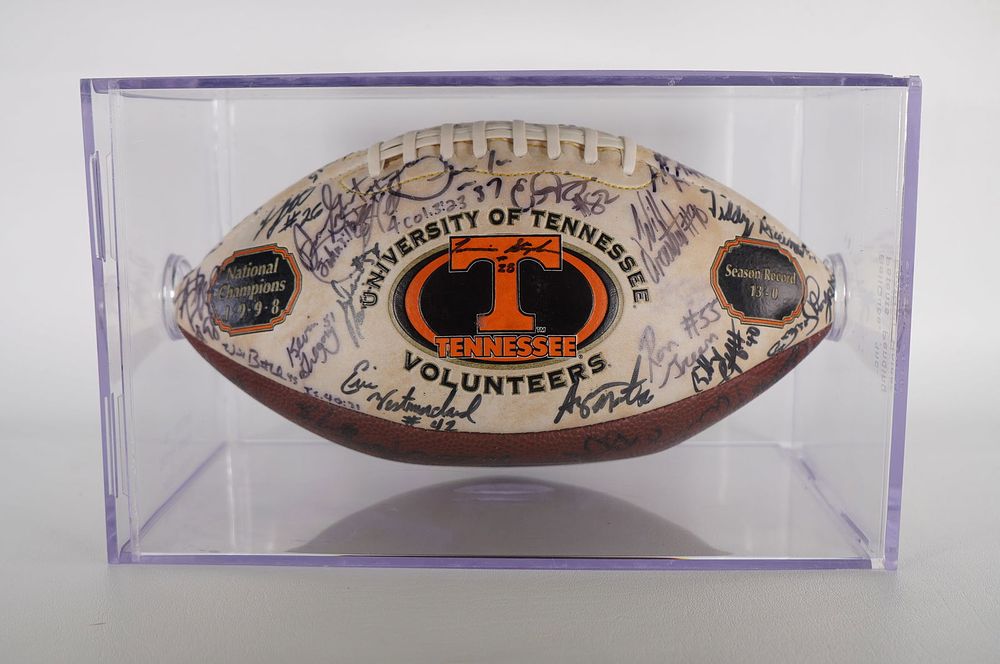 Lot 488: Team Signed Football: University of Tennessee National Champions 1998 AUTOGRAPHED Ball w/COA