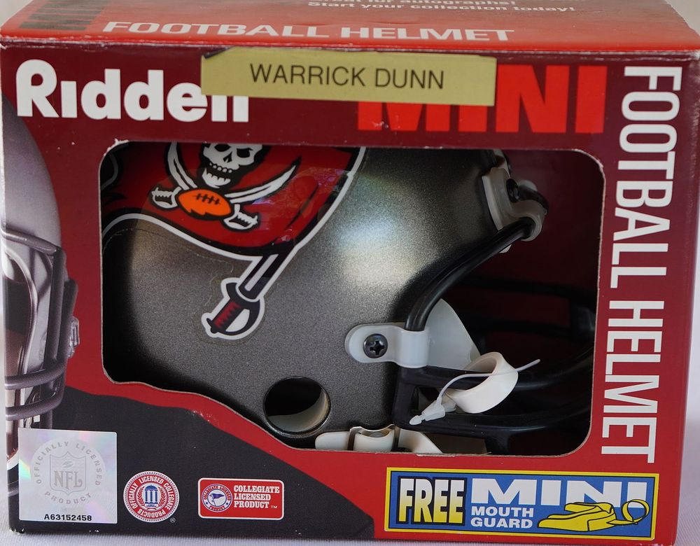 Lot 494: Warrick Dunn No. 28 Tampa Bay Buccaneers AUTOGRAPHED Mini-Helmet w/COA