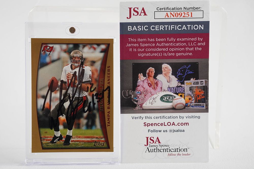 Lot 518: Trent Dilfer No. 12 Autographed Trading Card Tampa Bay Buccaneers w/COA