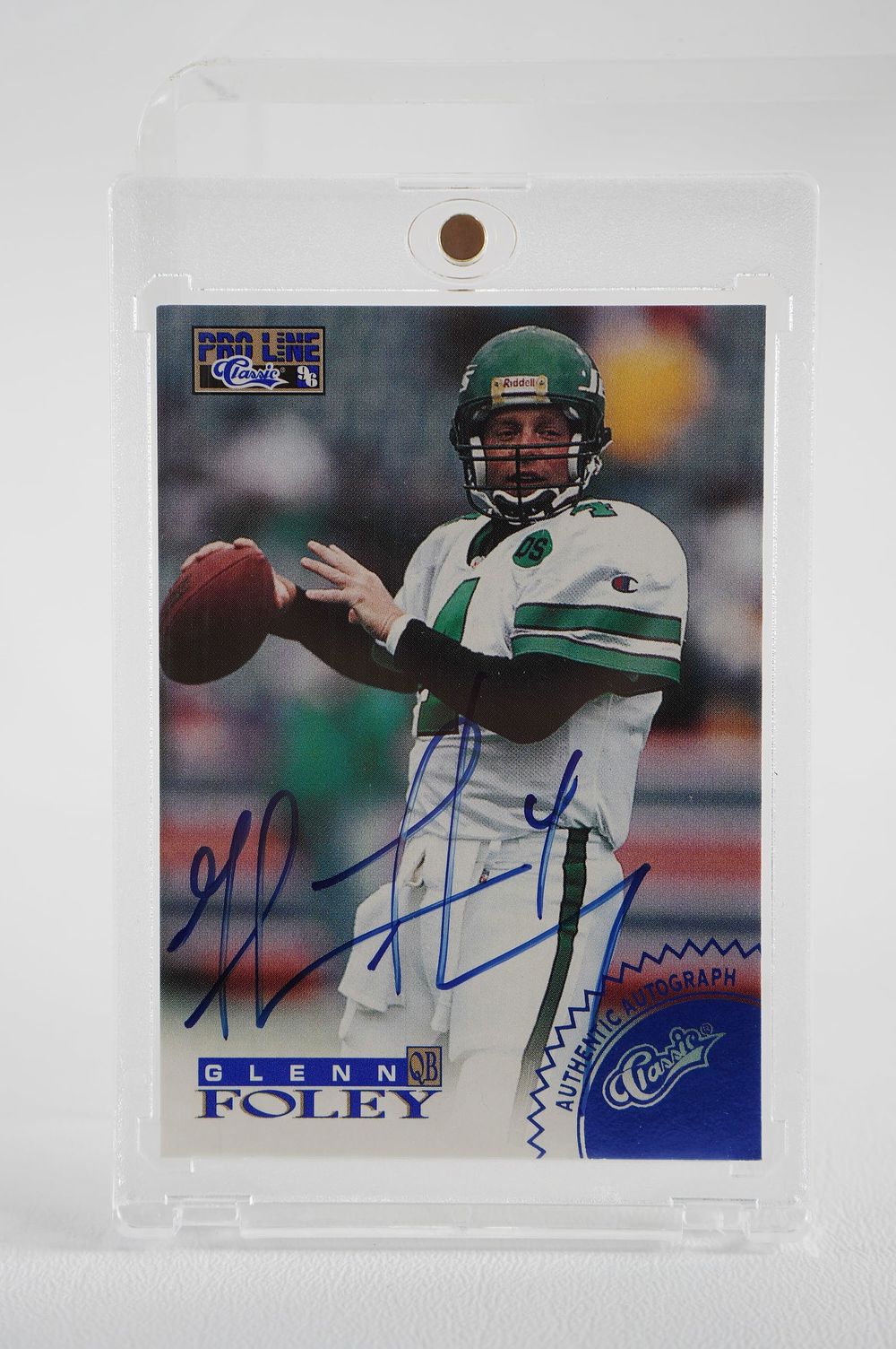 Lot 520: Glenn Foley No. 4 Autographed Trading Card New York Jets w/COA