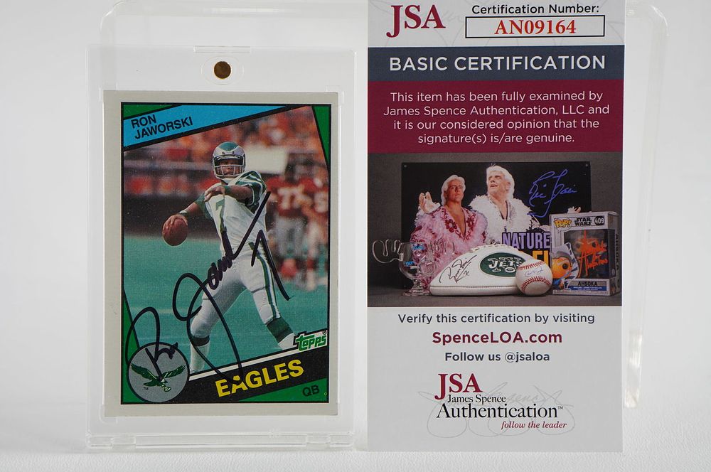 Lot 521: Ron Jaworski No. 7 Autographed Trading Card Philadelphia Eagles w/COA