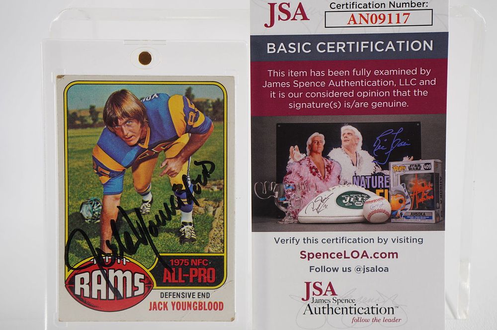 Lot 535: Jack Youngblood No. 85 Autographed Trading Card Los Angeles Rams w/COA