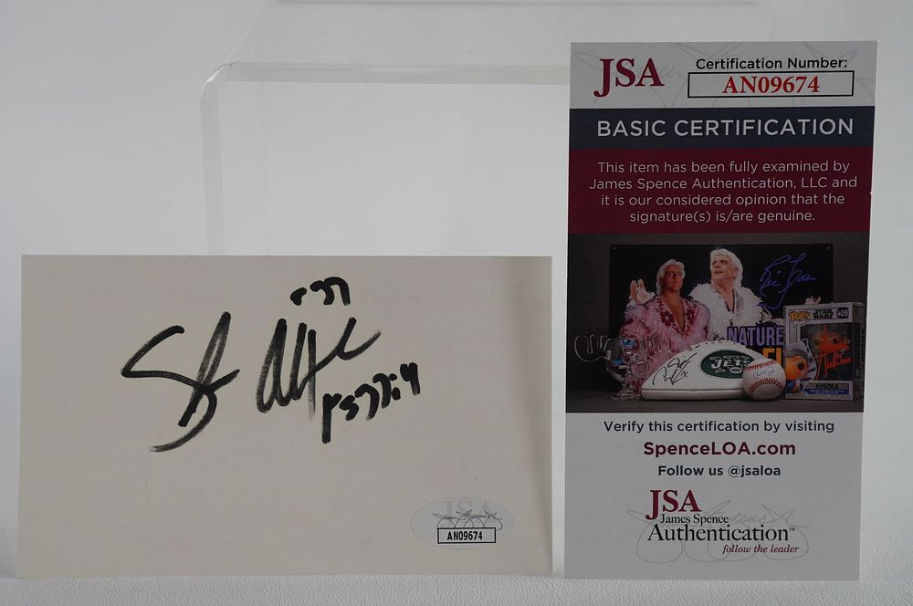 Lot 536: Shaun Alexander Autographed Signature Index Card w/COA