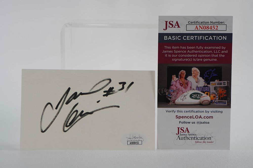 Lot 545: Jamal Lewis No. 31 Autographed Signature Index Card w/COA