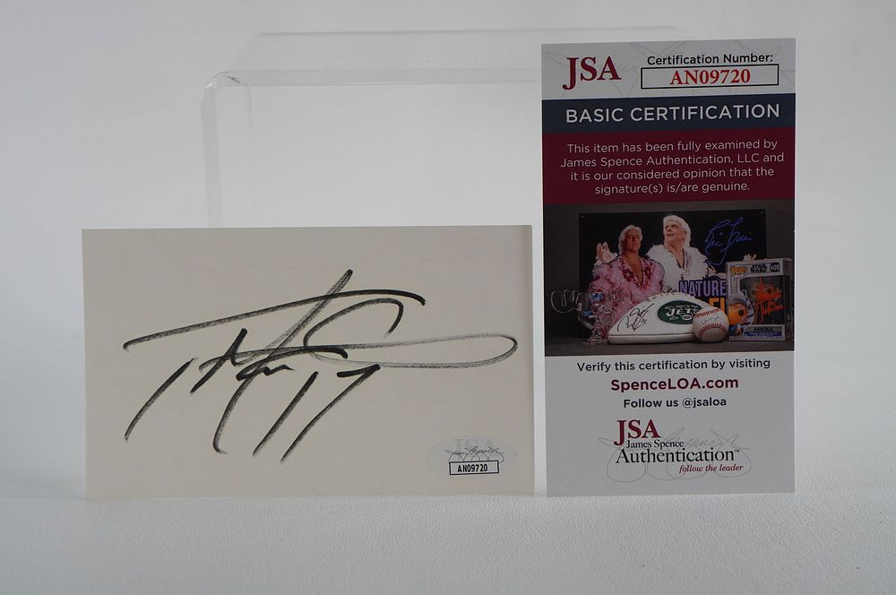 Lot 548: Tee Martin No. 17 Autographed Signature Index Card Tennessee Volunteers w/COA