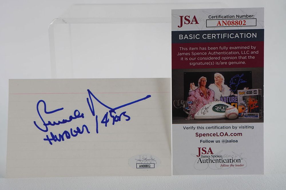 Lot 551: Renaldo Nehemiah No. 83 Autographed Signature Index Card San Francisco 49ers w/COA