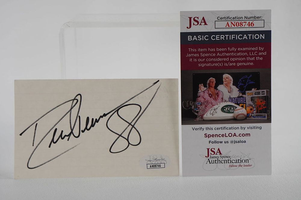 Lot 553: Drew Pearson No. 88 Autographed Signature Index Card Dallas Cowboys w/COA
