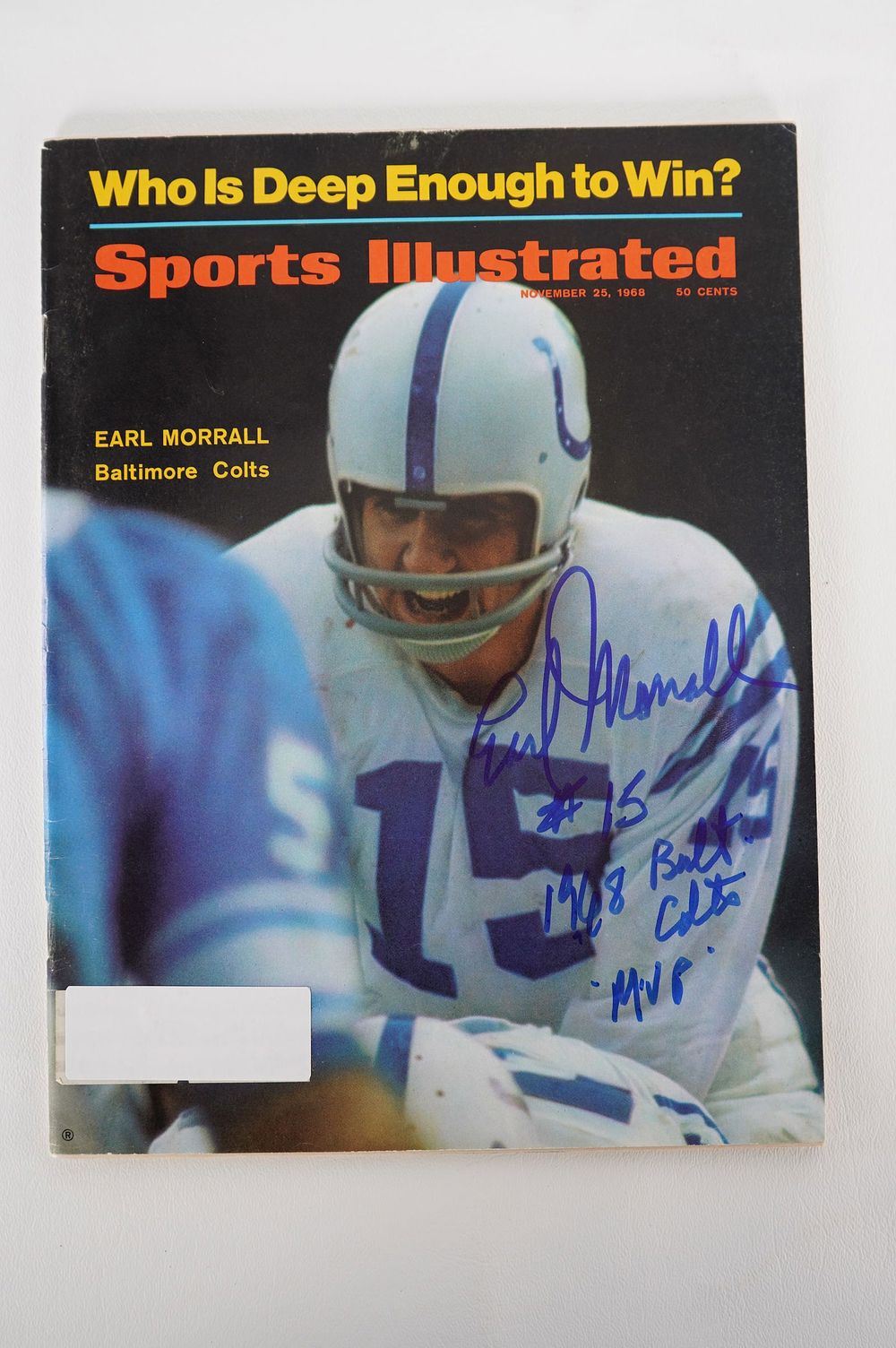 Lot 563: Earl Morrall Autographed Magazine Member 1972 Perfect Season Team No. 15 Baltimore Colts w/COA