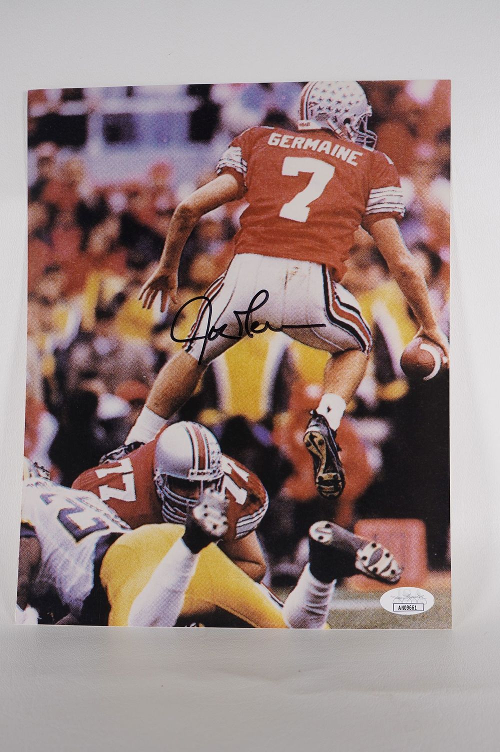 Lot 590: Joe Germaine No. 7 AUTOGRAPHED 8 x 10 Color Photo w/COA