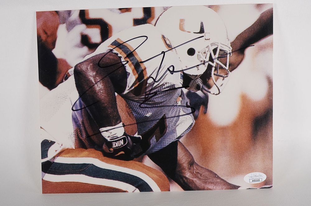 Lot 595: Edgerrin James AUTOGRAPHED 10 x 8 Color Photo w/COA