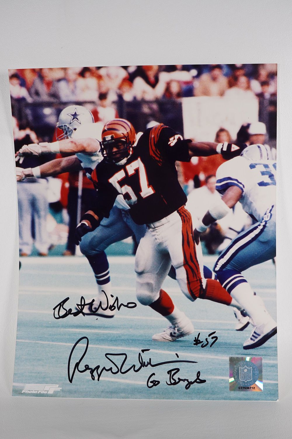 Lot 600: Reggie Williams No. 57 AUTOGRAPHED 8 x 10 Color Photo Cincinnati Bengals w/COA