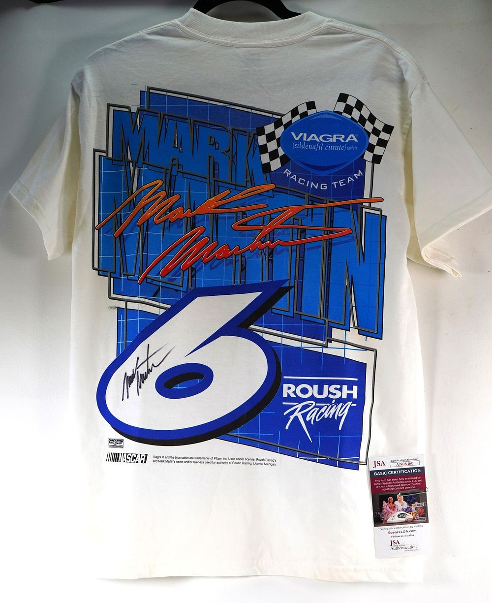 Lot 612: Mark Martin No. 6 AUTOGRAPHED NASCAR T-Shirt w/COA