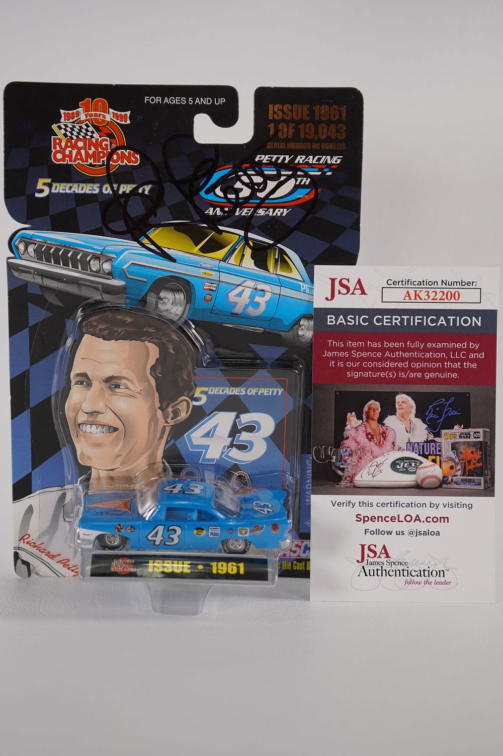 Lot 635: Richard Petty No. 43 AUTOGRAPHED Toy Car w/COA