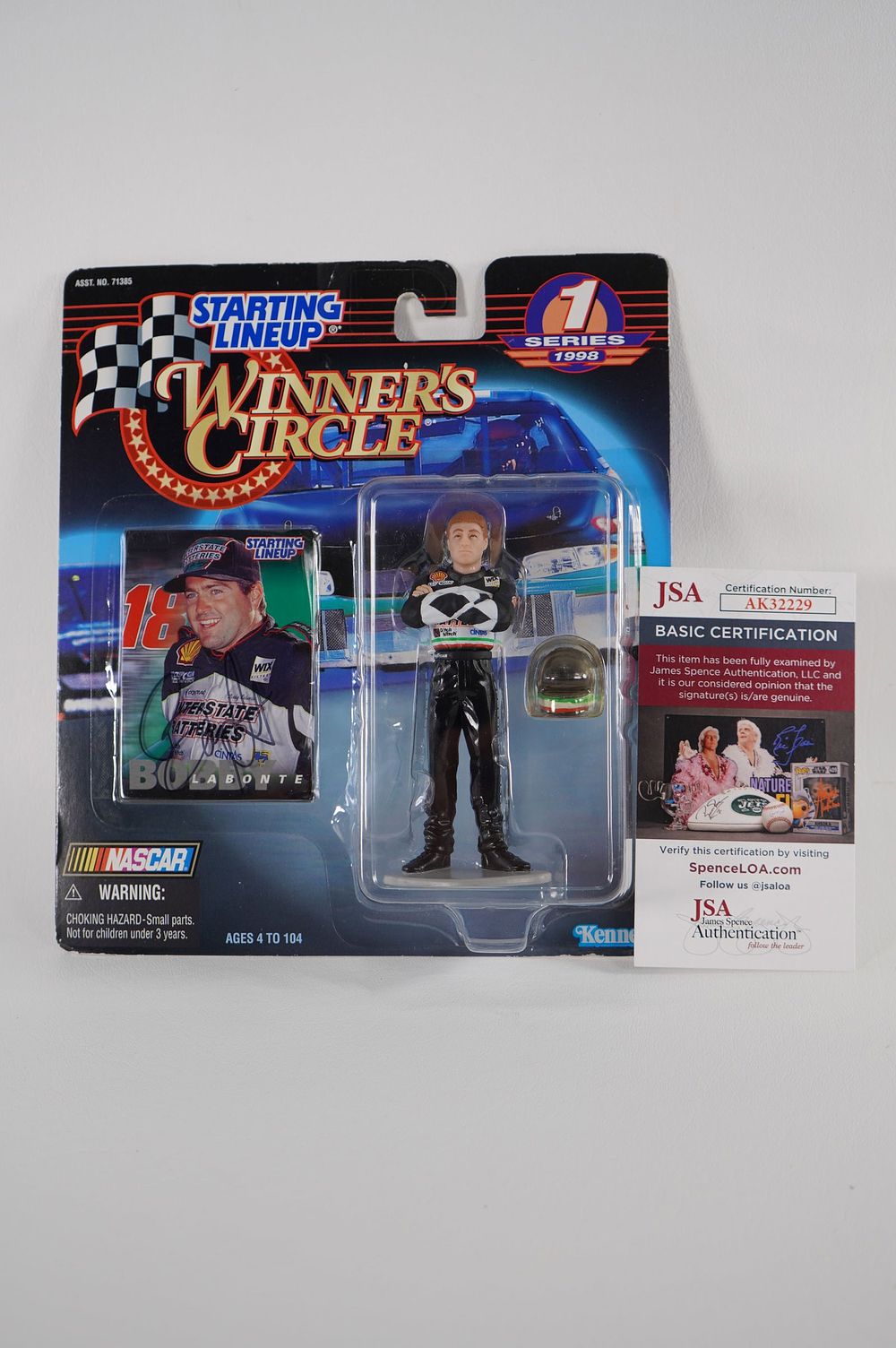 Lot 649: Bobby Labonte No. 18 AUTOGRAPHED Action Figure w/COA