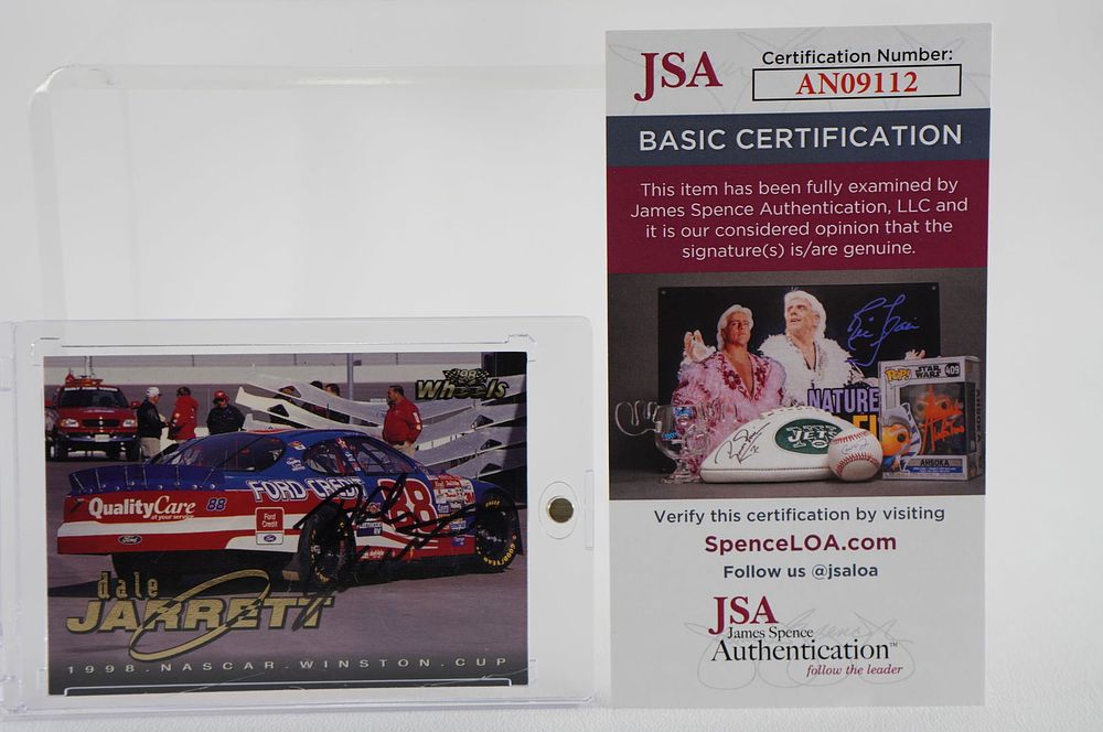 Lot 662: Dale Jarrett No. 88 AUTOGRAPHED Trading Card w/COA