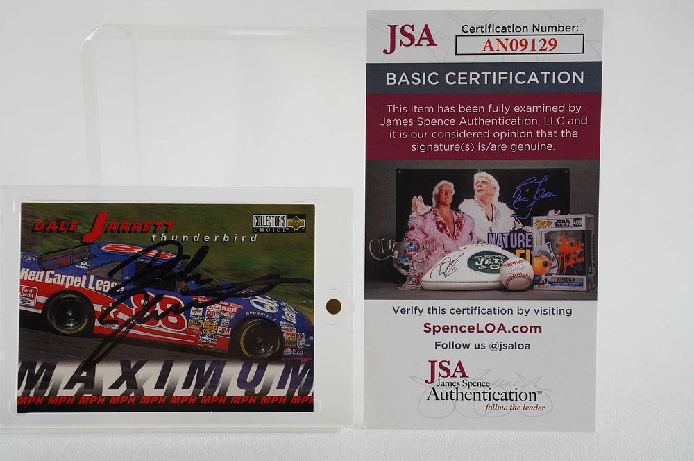 Lot 663: Dale Jarrett No. 88 AUTOGRAPHED Trading Card w/COA