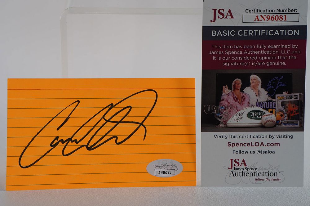 Lot 667: Casey Atwood AUTOGRAPHED Signature Index Card w/COA