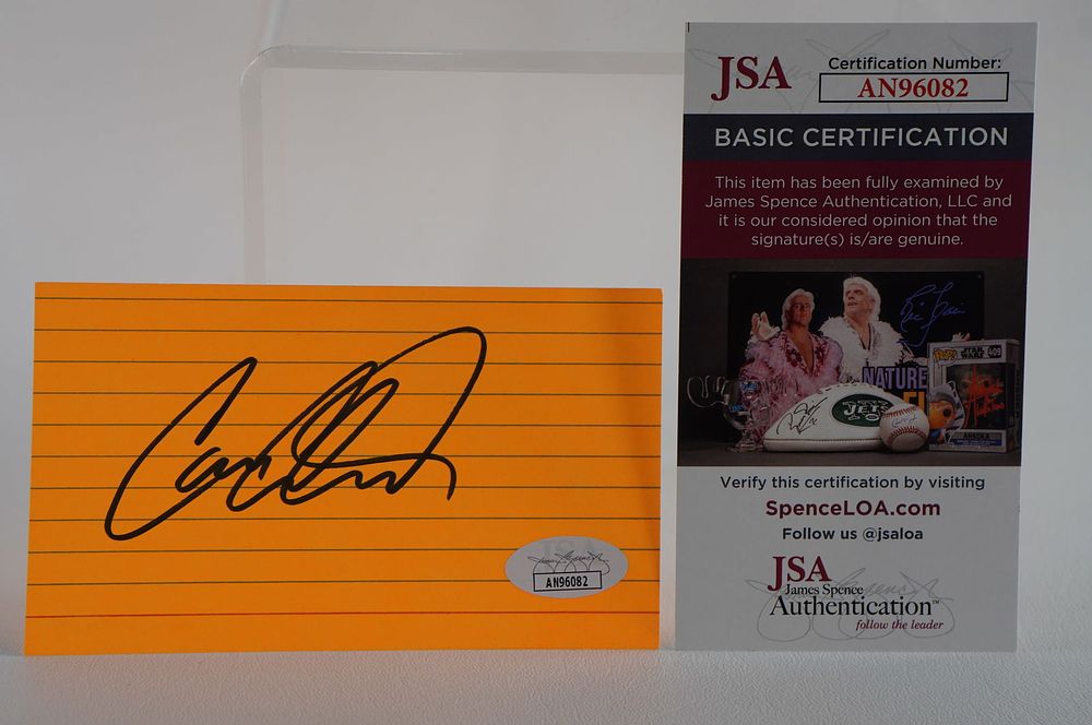 Lot 668: Casey Atwood AUTOGRAPHED Signature Index Card w/COA