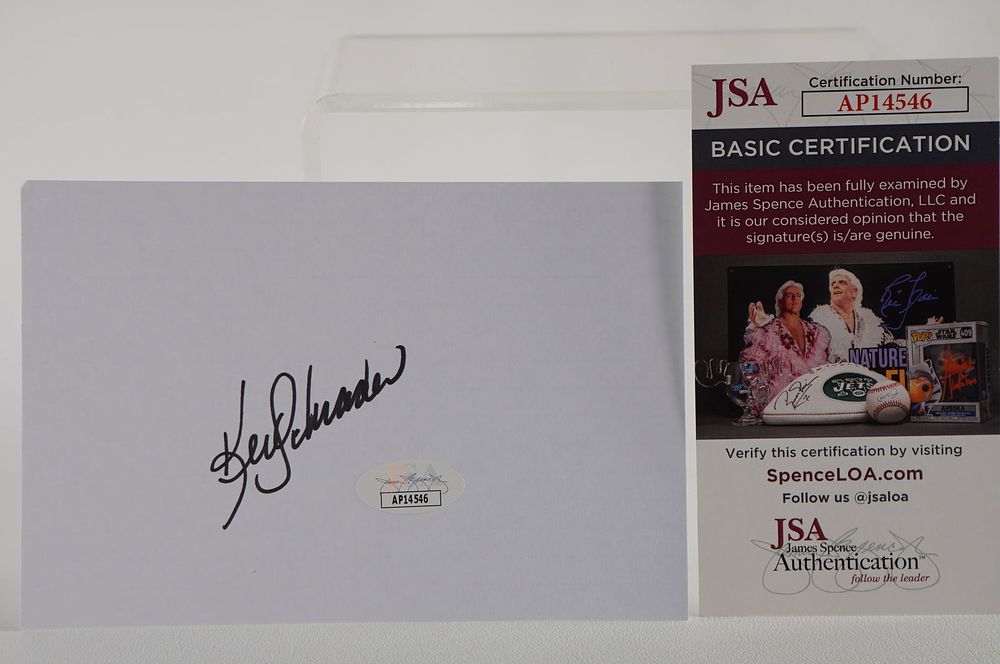 Lot 673: Ken Schrader AUTOGRAPHED Signature Index Card w/COA