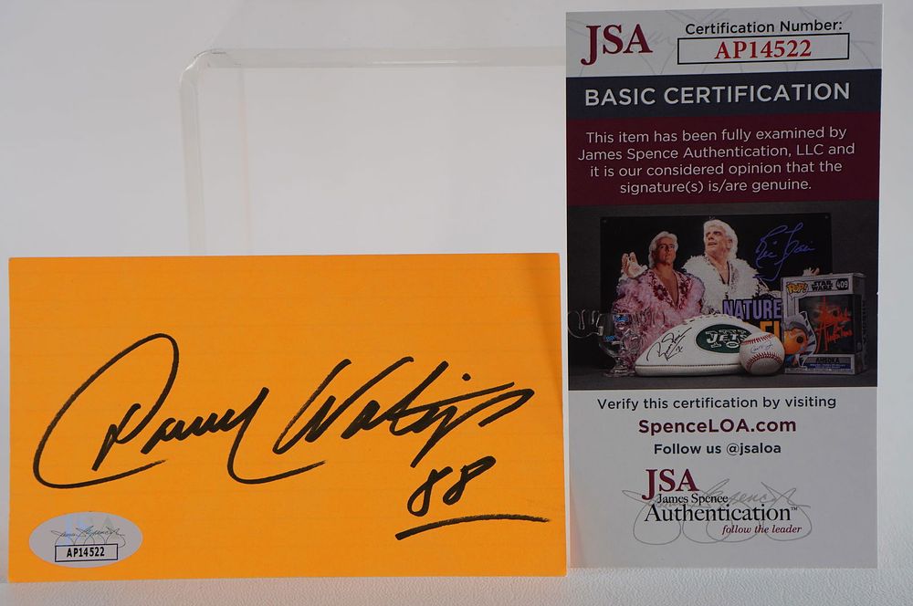 Lot 678: Darrell Waltrip AUTOGRAPHED Signature Index Card w/COA