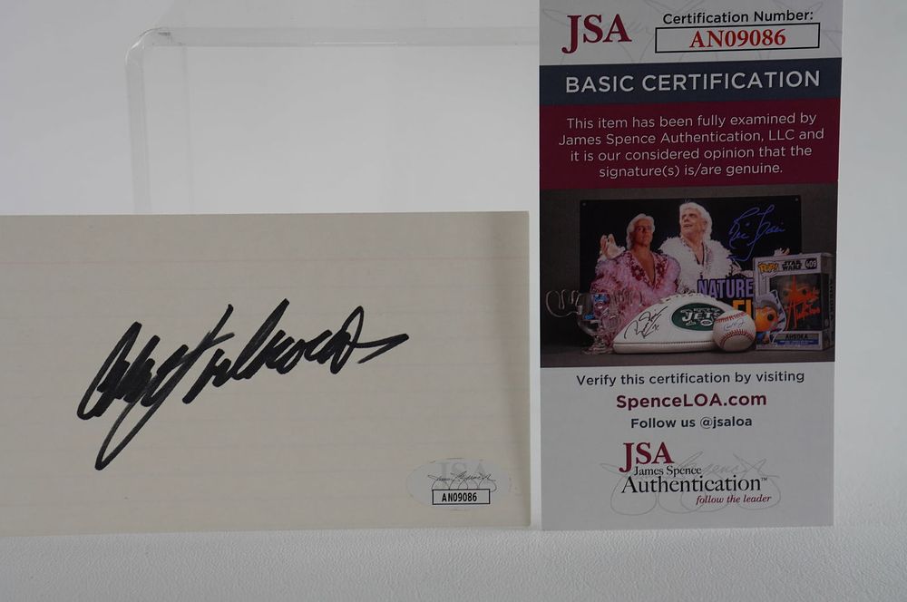 Lot 681: Cale Yarborough AUTOGRAPHED Signature Index Card w/COA