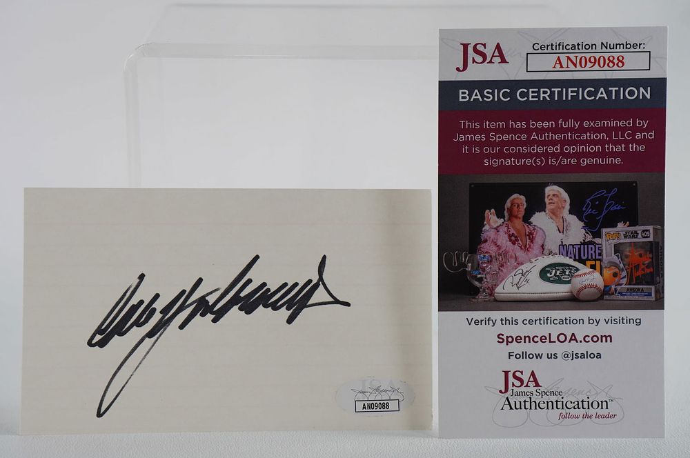 Lot 682: Cale Yarborough AUTOGRAPHED Signature Index Card w/COA
