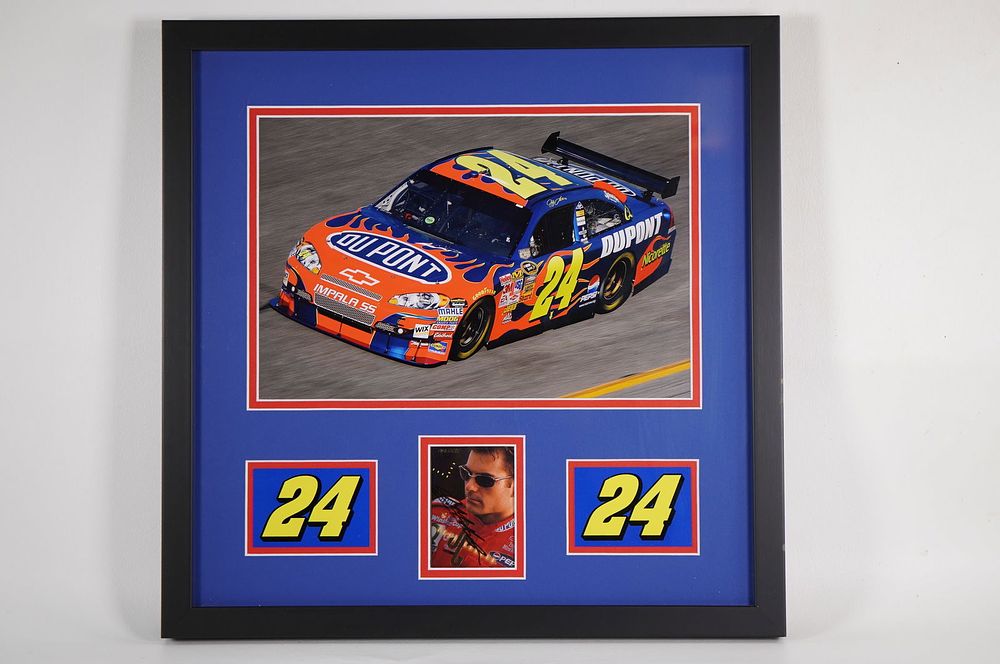 Lot 684: Jeff Gordon No. 24 AUTOGRAPHED Framed Color Photos w/COA
