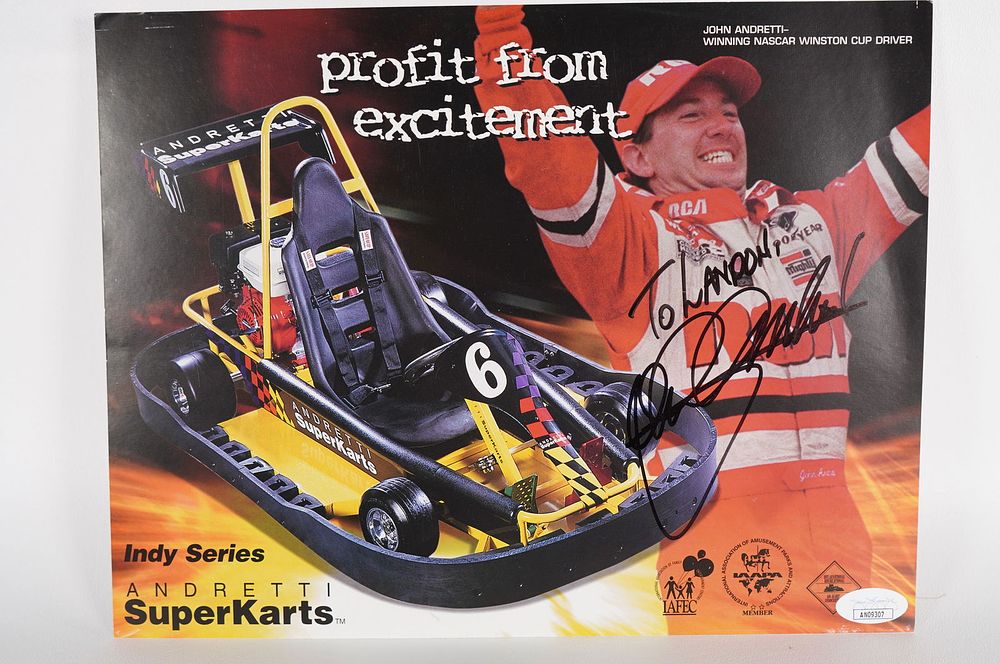 Lot 691: John Andretti AUTOGRAPHED 11 x 8.5 Color Photo w/COA