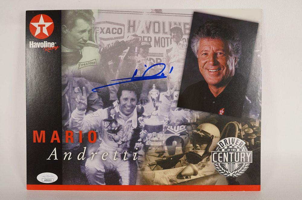 Lot 693: Mario Andretti AUTOGRAPHED 11 x 8.5 Color Photo w/COA