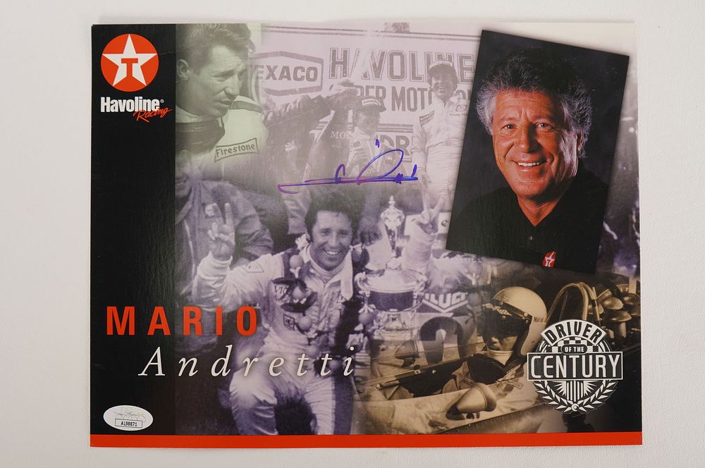 Lot 695: Mario Andretti AUTOGRAPHED 11 x 8.5 Color Photo w/COA