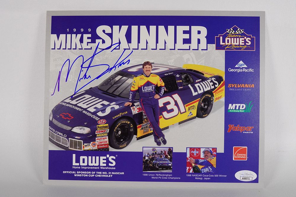 Lot 719: Mike Skinner No. 31 AUTOGRAPHED 11 x 8.5 Color Photo w/COA