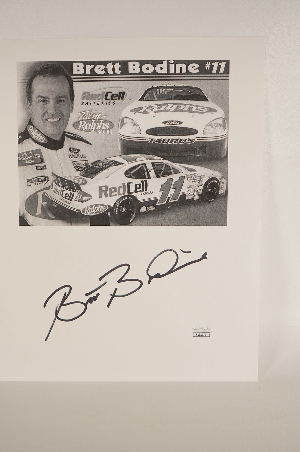 Lot 721: Brett Bodine No. 11 AUTOGRAPHED Hand Signed B & W Photo w/COA