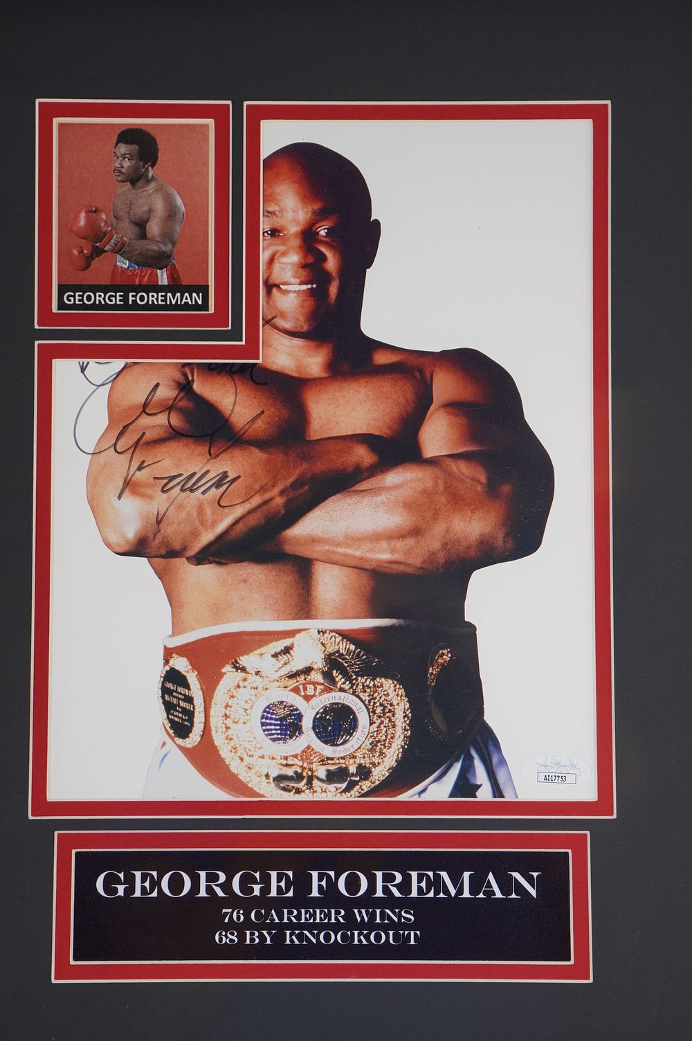 Lot 739: George Foreman, 2X World Heavyweight Boxing Champion, AUTOGRAPHED Framed Color Photos w/COA