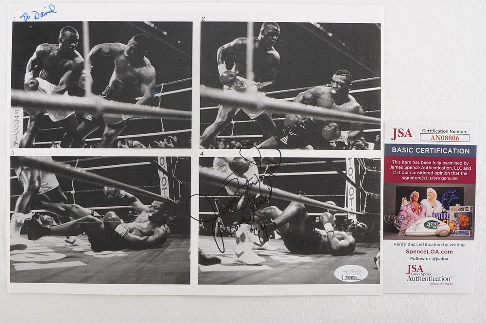 Lot 740: James Buster Douglas AUTOGRAPHED 11 x 8.5 B & W Photo w/COA