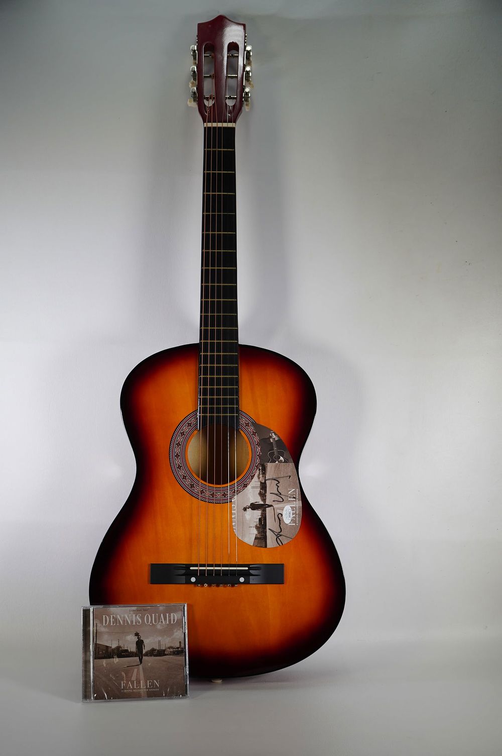 Lot 759: Dennis Quaid, Actor AUTOGRAPHED Guitar w/CD